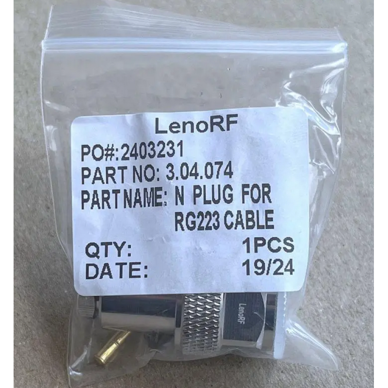 3.04.074 - N - Разъем N(штекер) male для RG223, покрытие - золото, потери: ≤0.05 дБ 900 МГц