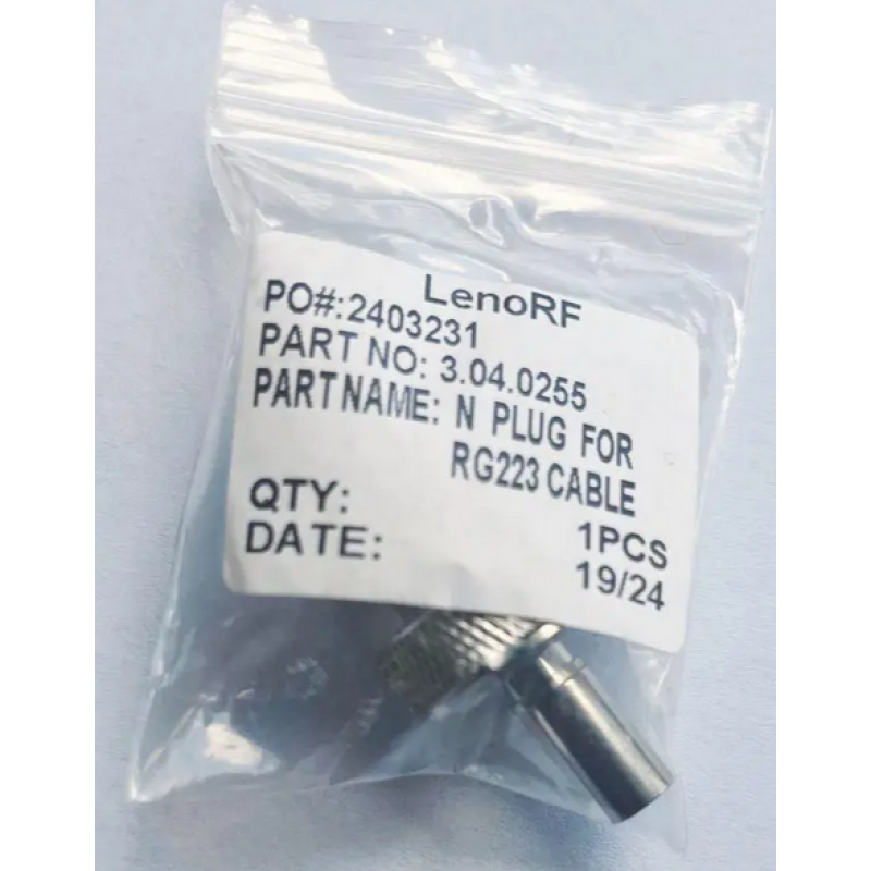 3.04.0255 - N - Разъем N(штекер) male для для RG223, покрытие - золото, потери: ≤0.05 дБ 900 МГц