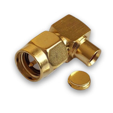 3.01.288 - SMA RA - Разъем угловой SMA (штекер) для коаксиального кабеля RG402, покрытие - золото