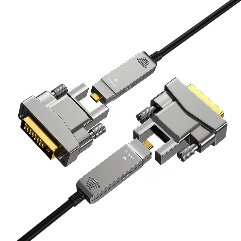 DVI2HDMI-D-FO-4K-03 - Цифровой оптический кабель DVI-D, разрешение 4К 60Hz, DVI штекер