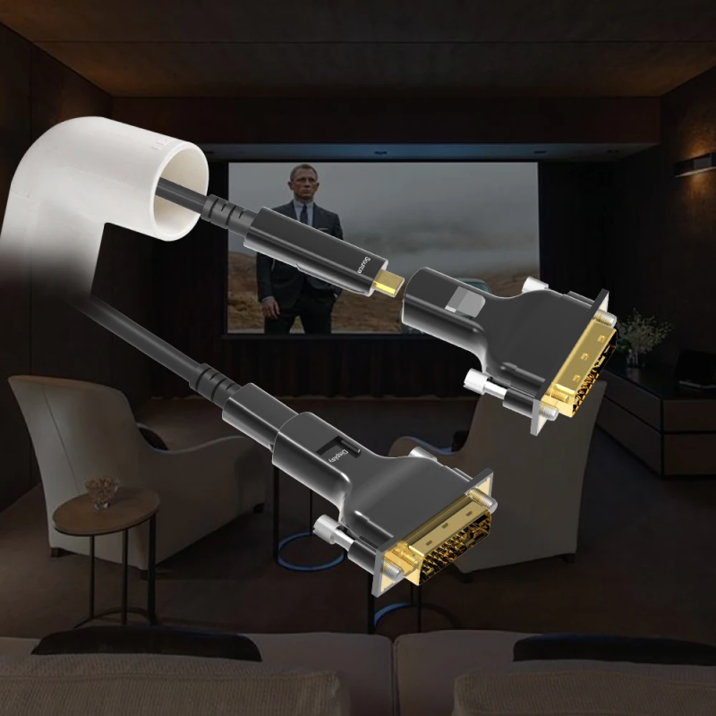 DVI2HDMI-D-FO-4K-50 - Цифровий оптичний кабель DVI-D, роздільна здатність 4К 60Hz, DVI