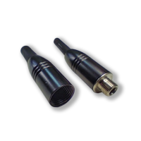 SB404B +SA4.5 - Роз`єм mini Jack стерео гніздо з різьбовою фіксацією, контакти-покриття золото