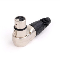 D1036F - Угловий кабельний роз`єм XLR гніздо, 3 контакти, корпус із цинкового сплаву