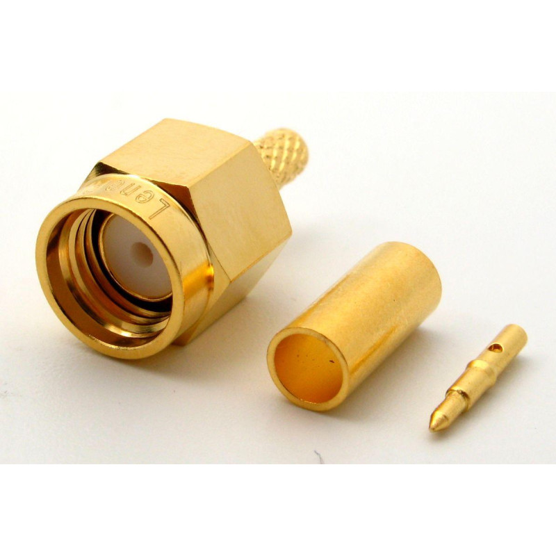 3.01.298 - SMA (male) для RG316 - Коннектор SMA(штекер) для коаксиального кабеля RG316, Leno RF (КНР)