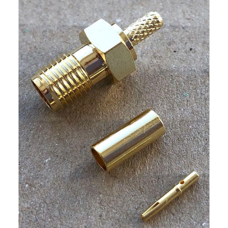 3.01.299 - SMA (female) для RG316 - Коннектор SMA(гнездо) для коаксиального кабеля RG316, Leno RF (КНР)