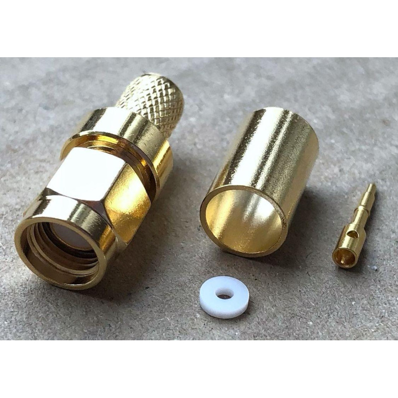 3.01.300 - SMA (штекер) для LMR240 - Коннектор SMA (штекер) для коаксиального кабеля LMR240, Leno RF (КНР)