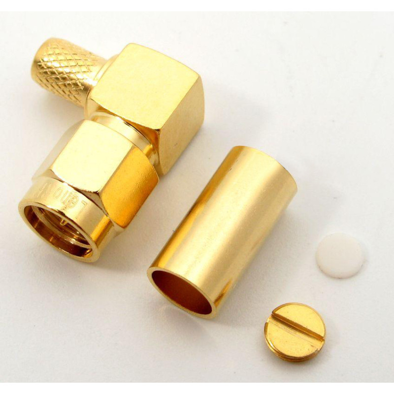 3.01.304 - Уголовой SMA (штекер) для RG223 - Коннектор SMA (штекер) угловой для коаксиального кабеля RG223