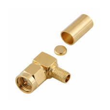 3.01.304 - SMA(male) angle for RG223 - Конектор SMA (штекер) кутовий для коаксіального кабелю RG223