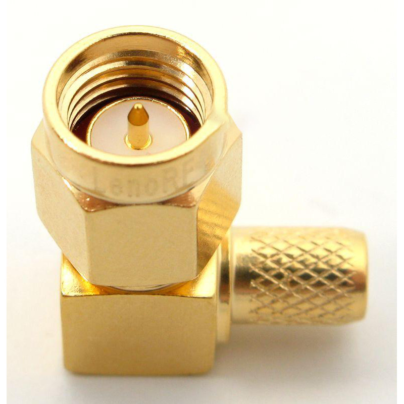 3.01.304 - Уголовой SMA (штекер) для RG223 - Коннектор SMA (штекер) угловой для коаксиального кабеля RG223