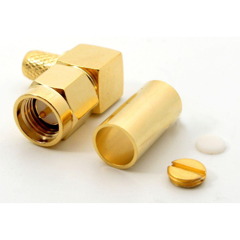 3.01.304 - Уголовой SMA (штекер) для RG223 - Коннектор SMA (штекер) угловой для коаксиального кабеля RG223