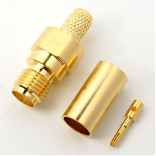 3.01.305 - SMA (гнездо) для RG58 - Коннектор SMA (гнездо) для коаксиального кабеля RG58, Leno RF (КНР)
