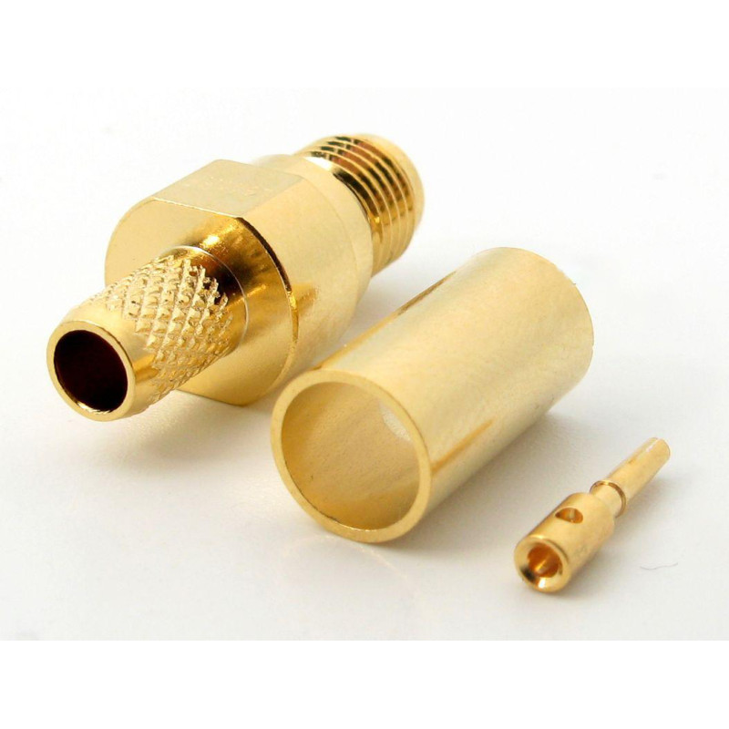 3.01.305 - SMA (гнездо) для RG58 - Коннектор SMA (гнездо) для коаксиального кабеля RG58, Leno RF (КНР)
