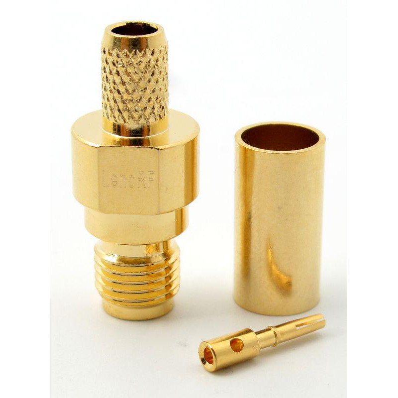 3.01.305 - SMA (гнездо) для RG58 - Коннектор SMA (гнездо) для коаксиального кабеля RG58, Leno RF (КНР)