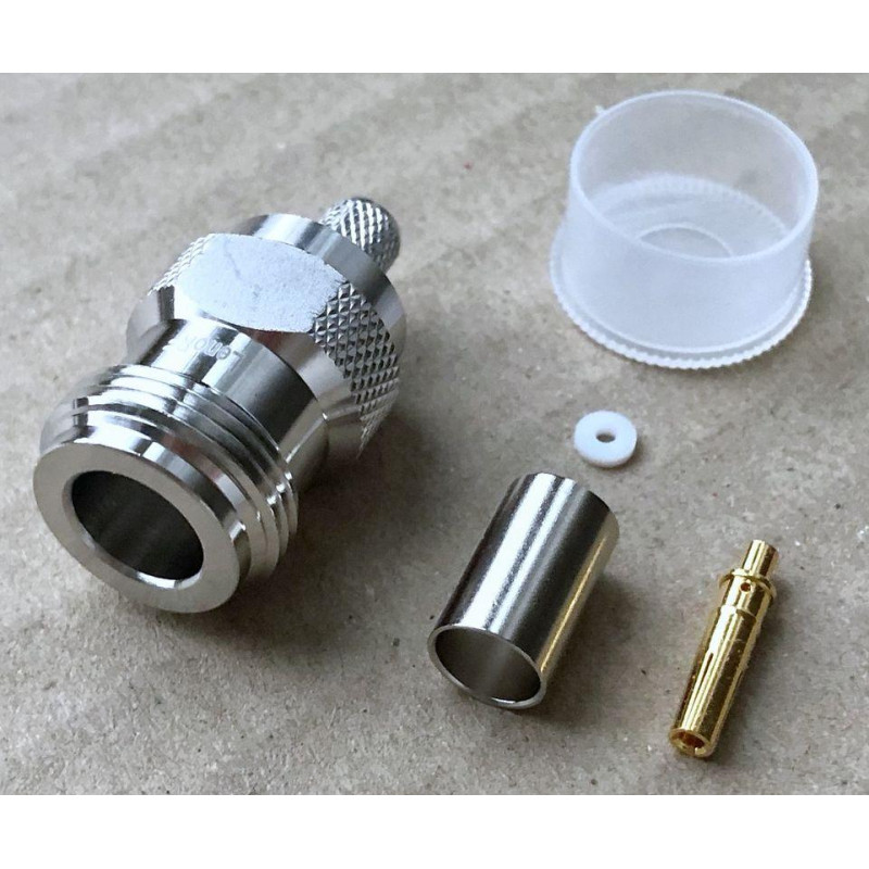 3.04.0265 - N(female) for LMR240 - Угловой коннектор N (гнездо) для коаксиального кабеля LMR240