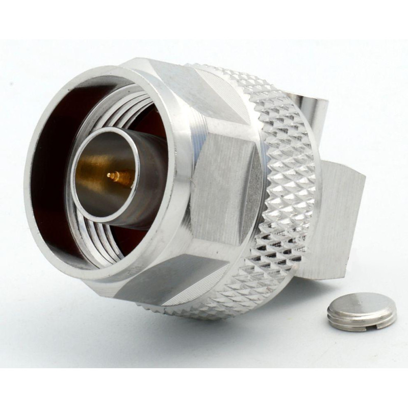 3.04.0266 - N(male) angle for 0.141 tin soaked semiflexible cable - Конектор N (штекер) кутовий