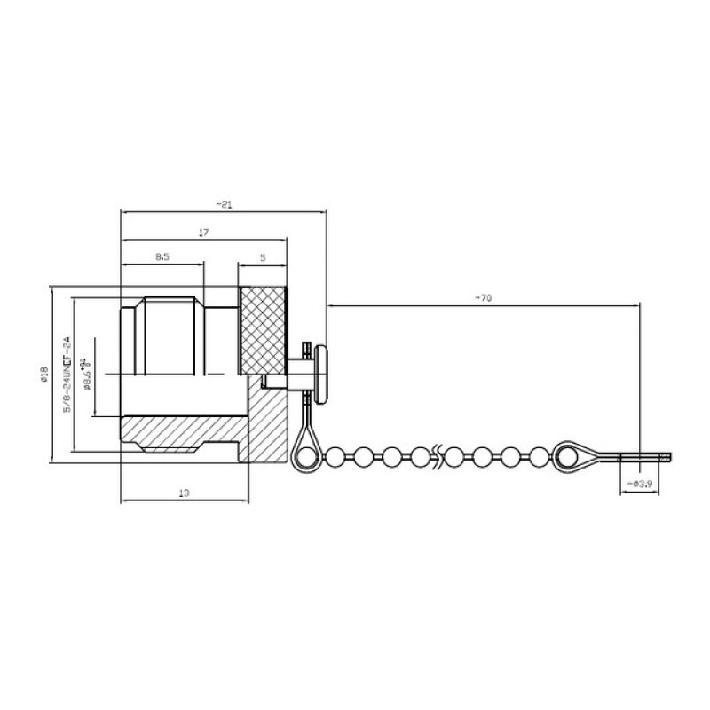 3.04.0267 - N JACK DUST CAP - Захисна кришка для конекторів N(male), Leno RF (КНР)