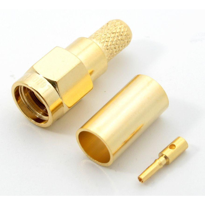 3.01.301 - RP-SMA (male) для RG223 - Коннектор RP-SMA (штекер) для коаксиального кабеля RG223