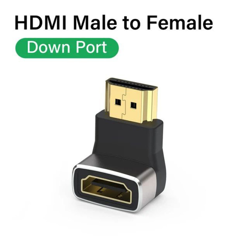 ADA-HDMI2.1-ADFM - Адаптер прохідний кутовий (донизу) HDMI гніздо - HDMI штекер