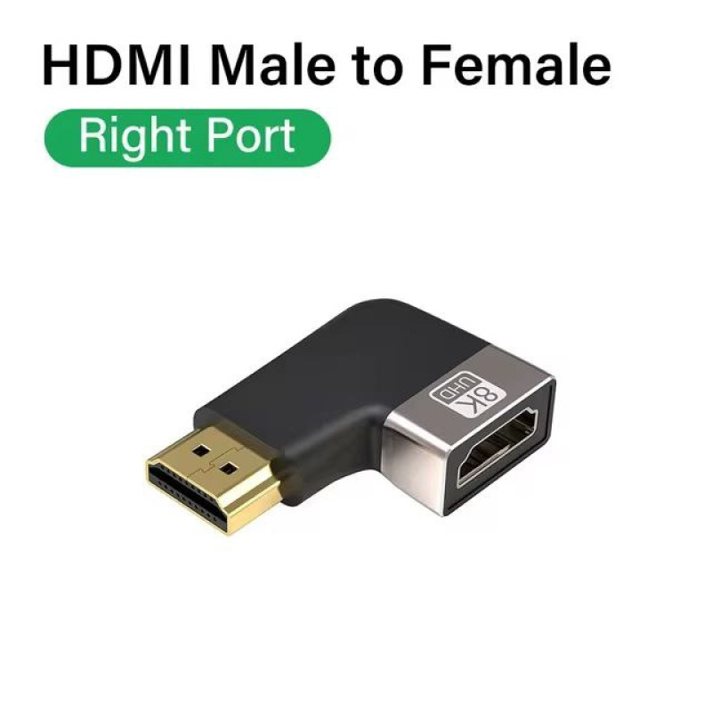 ADA-HDMI2.1-ARFM - Адаптер прохідний кутовий (вправо) HDMI гніздо - HDMI штекер