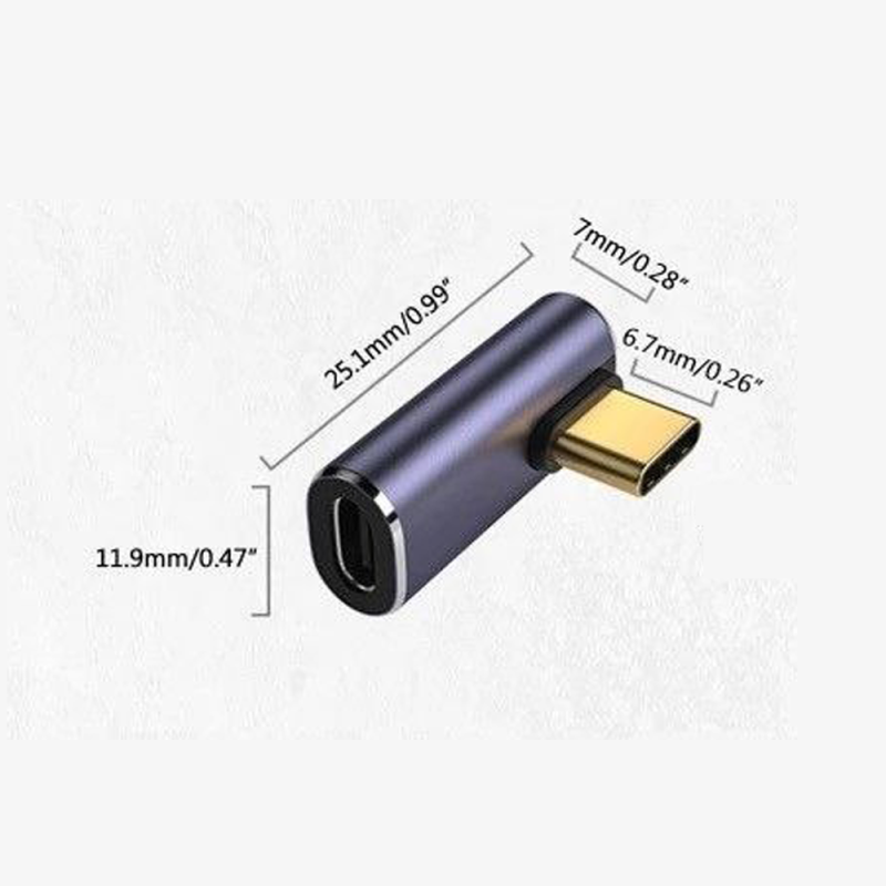 ADA-USBC4-SFM - Адаптер прохідний кутовий (у бік) USB-C 4.0 гніздо - USB-C 4.0 штекер