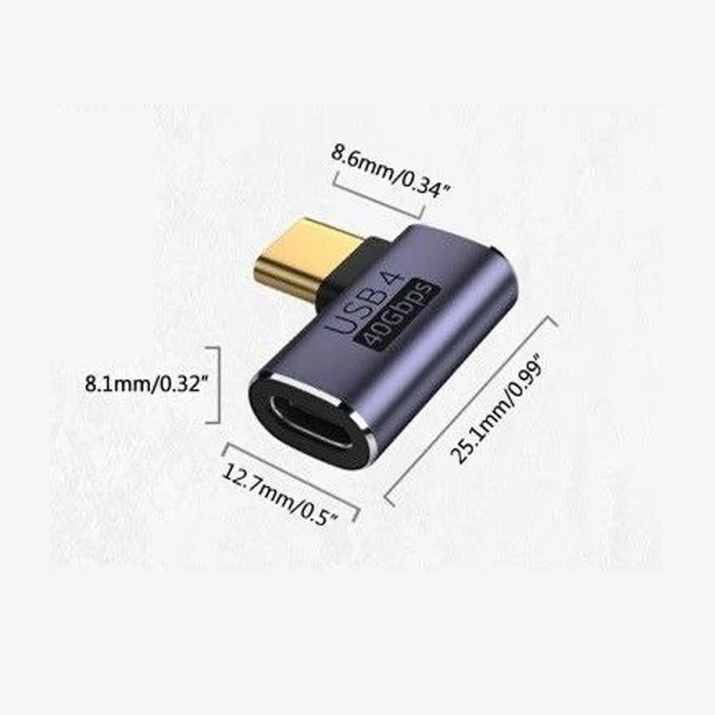 ADA-USBC4-AFM - Адаптер прохідний кутовий USB-C 4.0 гнездо - USB-C 4.0 штекер