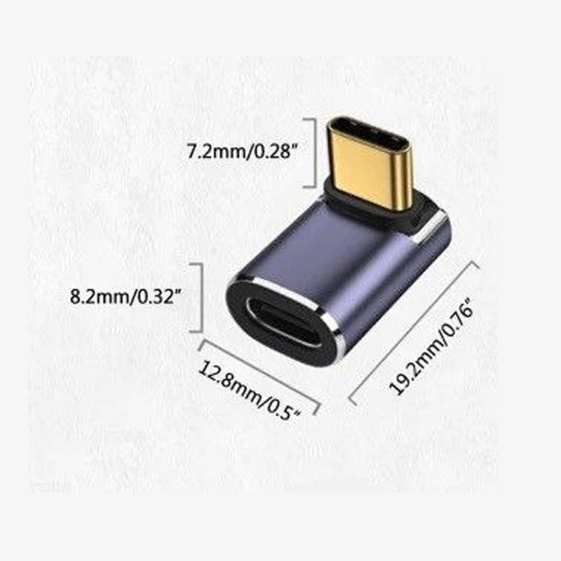 ADA-USBC4-DFM - Адаптер прохідний кутовий (вниз) USB-C 4.0 гніздо - USB-C 4.0 штекер