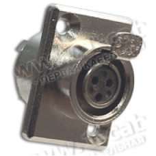 SA107-3P - Панельный разъем mini XLR гнездо 3 кон., панельный фланец 2-отв., MOCO (КНР)