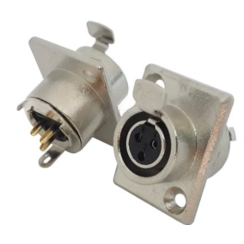 SA107-3P - Панельний роз'єм mini XLR гніздо 3 кон., панельний фланець 2-отв., MOCO (КНР)