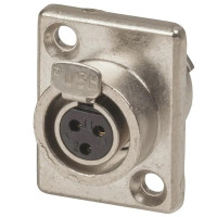 SA107-3P - Панельный разъем mini XLR гнездо 3 кон., панельный фланец 2-отв., MOCO (КНР)