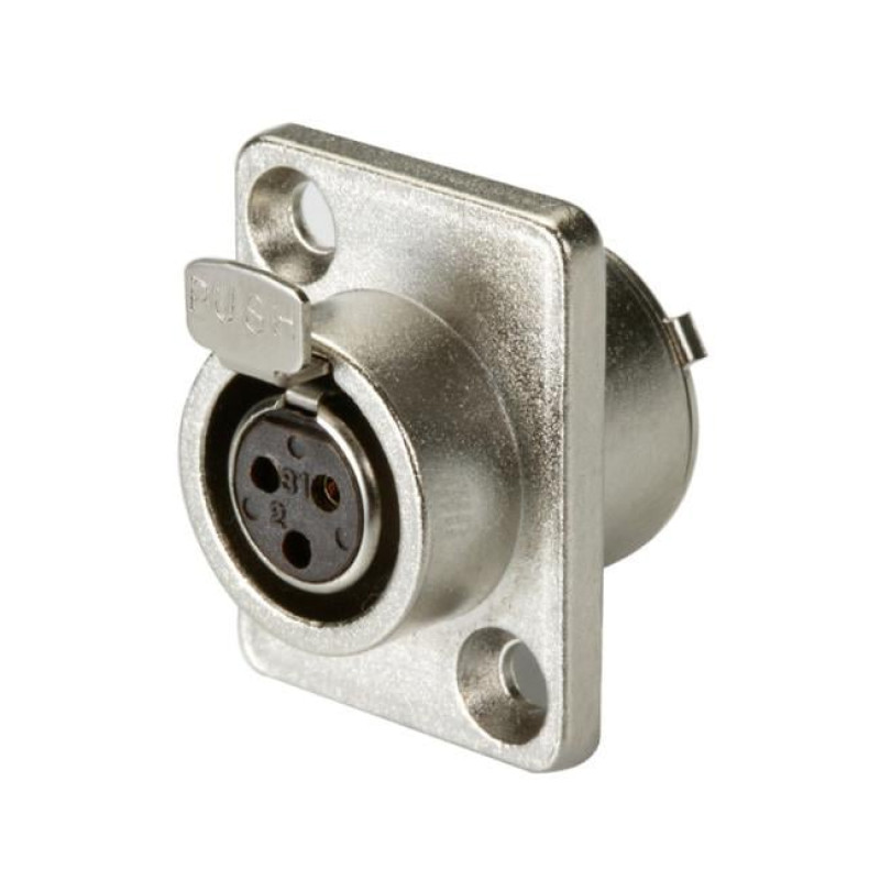 SA107-3P - Панельний роз'єм mini XLR гніздо 3 кон., панельний фланець 2-отв., MOCO (КНР)