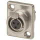 SA107-3P - Панельний роз'єм mini XLR гніздо 3 кон., панельний фланець 2-отв., MOCO (КНР)