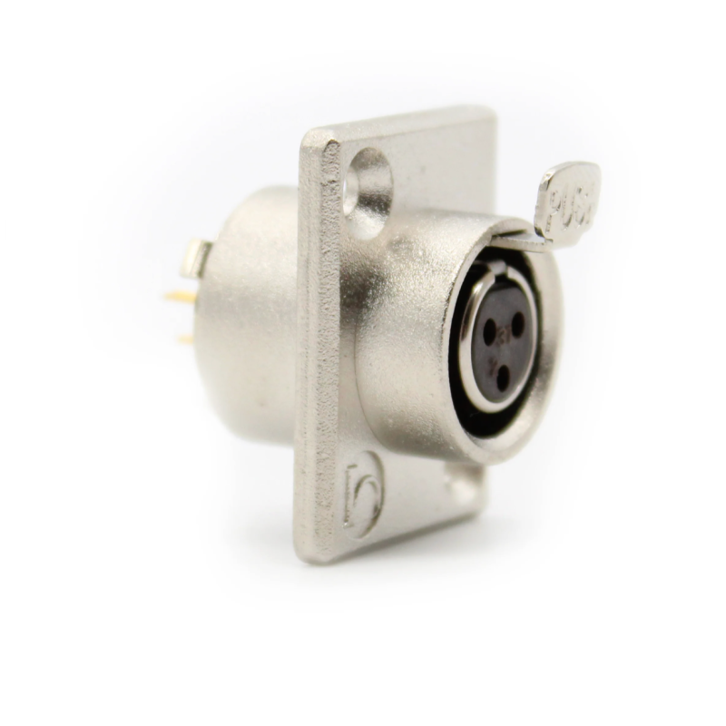 SA107-3P - Панельний роз'єм mini XLR гніздо 3 кон., панельний фланець 2-отв., MOCO (КНР)