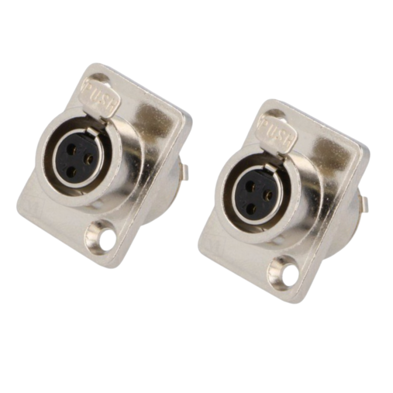 SA107-3P - Панельний роз'єм mini XLR гніздо 3 кон., панельний фланець 2-отв., MOCO (КНР)