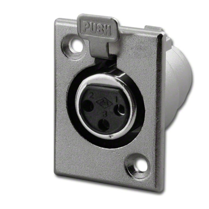 SA107-3P - Панельний роз'єм mini XLR гніздо 3 кон., панельний фланець 2-отв., MOCO (КНР)