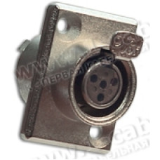 SA107-4P - Панельный разъем mini XLR гнездо 4 кон., панельный фланец 2-отв., MOCO (КНР)