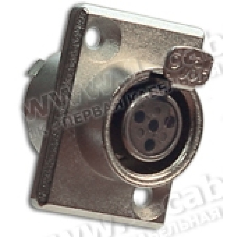 SA107-4P - Панельный разъем mini XLR гнездо 4 кон., панельный фланец 2-отв., MOCO (КНР)
