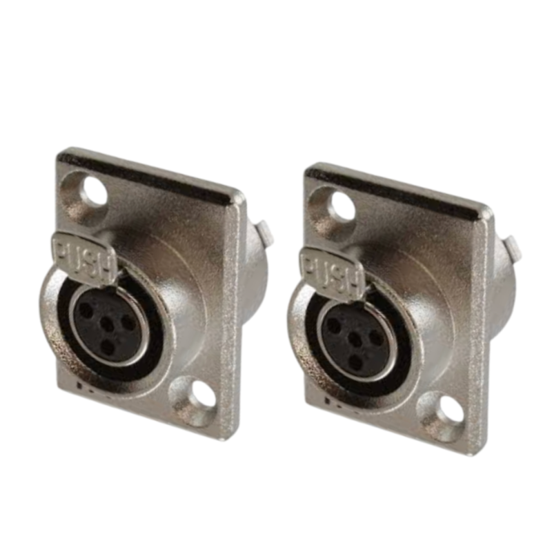 SA107-4P - Панельний роз'єм mini XLR гніздо 4 кон., панельний фланець 2-отв., MOCO (КНР)