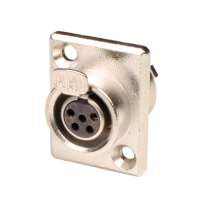 SA107-5P - Панельний роз'єм mini XLR гніздо 5 кон., панельний фланець 2-отв., MOCO (КНР)