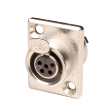 SA107-5P - Панельный разъем mini XLR гнездо 5 кон., панельный фланец 2-отв., MOCO (КНР)