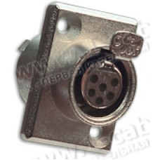 SA107-6P - Панельный разъем mini XLR гнездо 6 кон., панельный фланец 2-отв., MOCO (КНР)