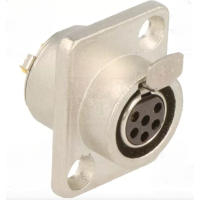 SA107-6P - Панельный разъем mini XLR гнездо 6 кон., панельный фланец 2-отв., MOCO (КНР)