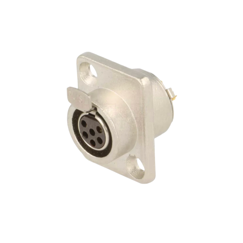 SA107-6P - Панельний роз'єм mini XLR гніздо 6 кон., панельний фланець 2-отв., MOCO (КНР)