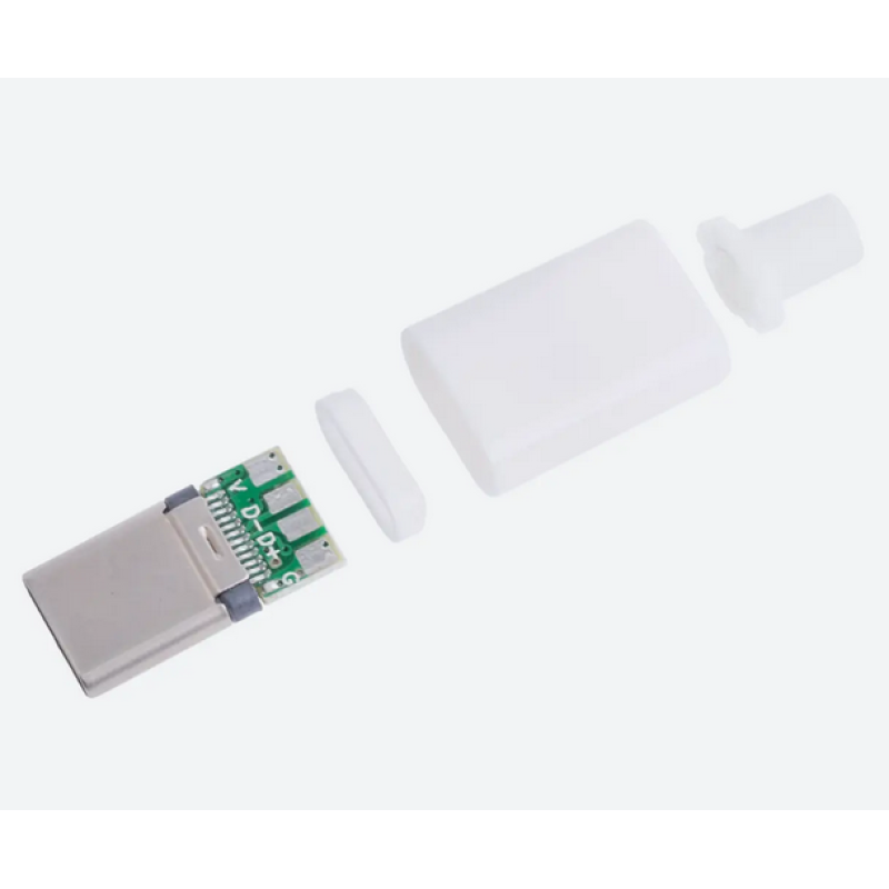 USB-CM01 - Разъем USB кабельный, штекер тип C, 4 контакта покрытие позолота 24К