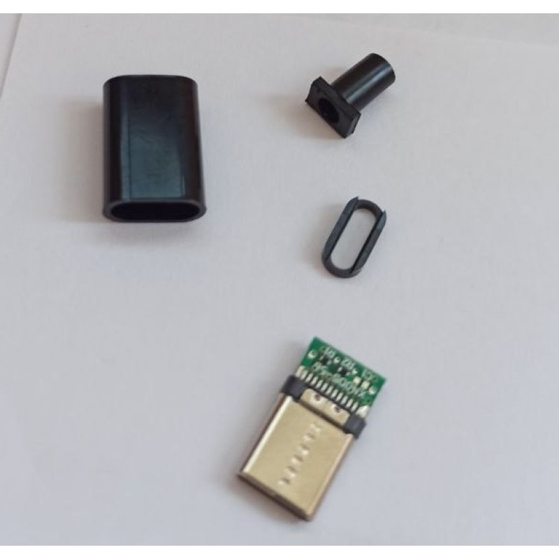 USB-CM02 - Разъем USB кабельный, штекер тип C, 4 контакта покрытие позолота 24К