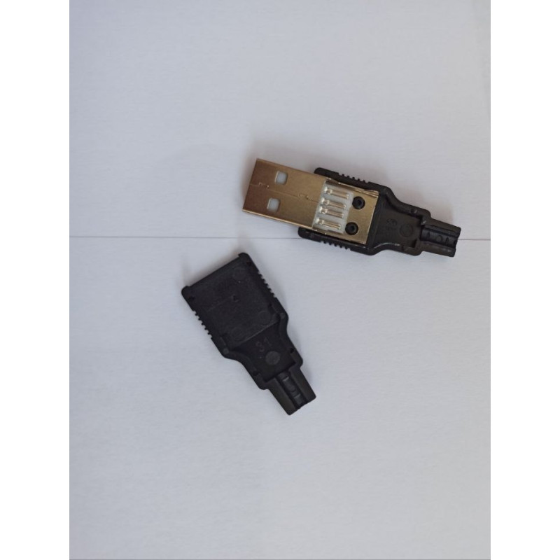 USB-AM - Разъем USB кабельный, штекер тип А,, 4 контакта покрытие позолота 24К