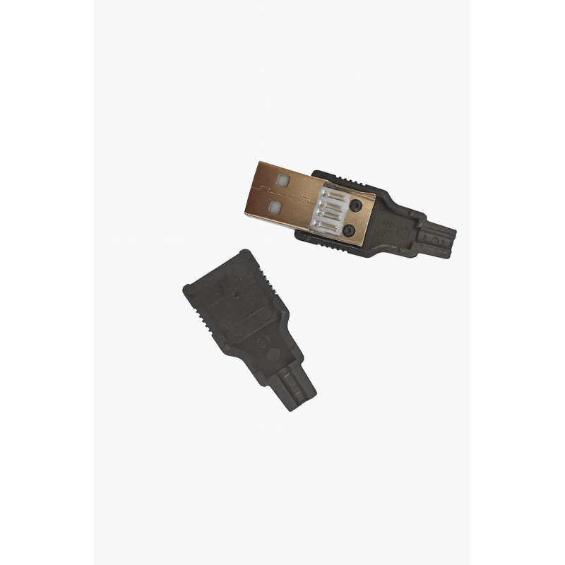 USB-AM - Разъем USB кабельный, штекер тип А,, 4 контакта покрытие позолота 24К