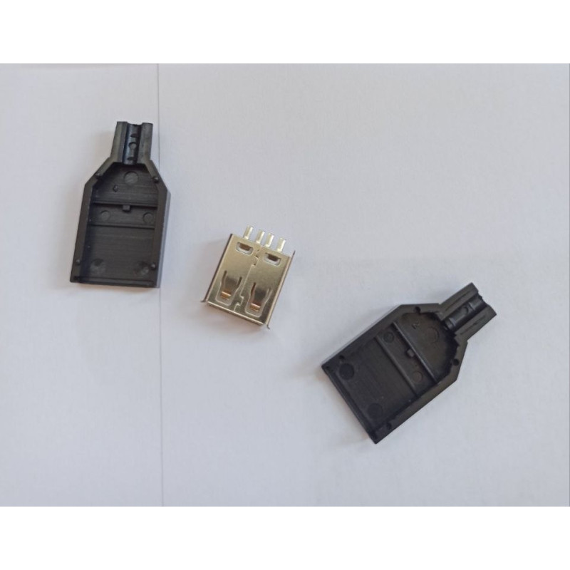 USB-AF - Разъём USB кабельный, гнездо тип A, 4 контакта покрытие позолота 24К