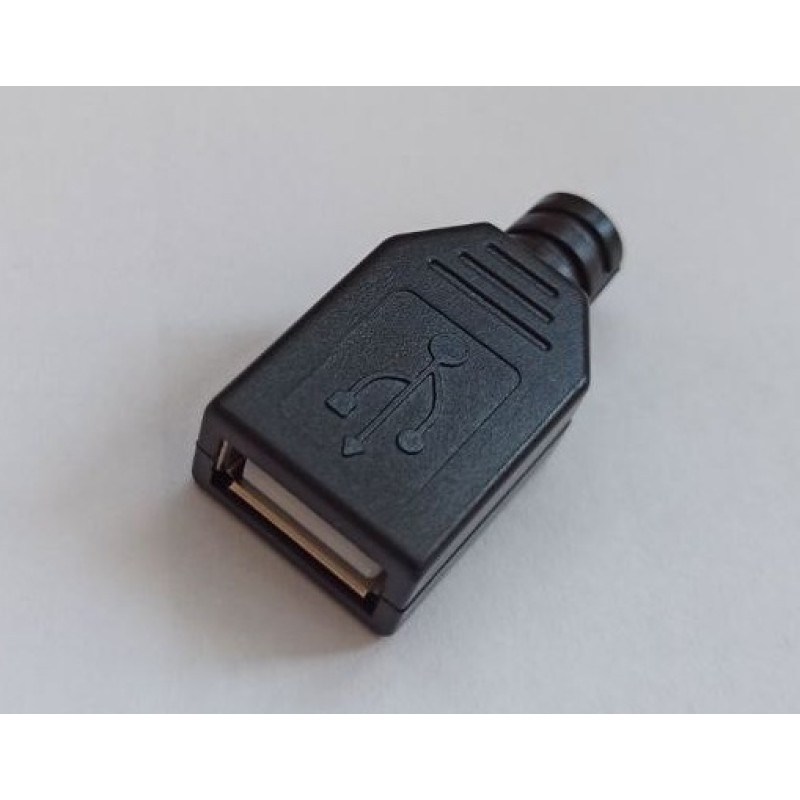 USB-AF - Разъём USB кабельный, гнездо тип A, 4 контакта покрытие позолота 24К