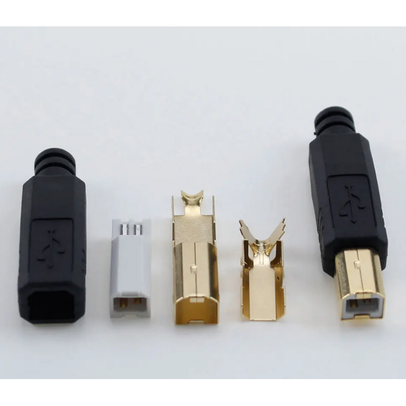 USB-BM - Разъем USB кабельный, штекер тип B,, 4 контакта покрытие позолота 24К