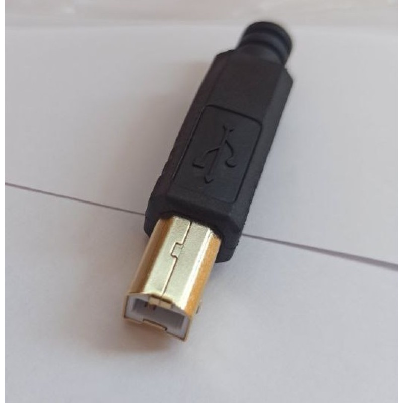 USB-BM - Разъем USB кабельный, штекер тип B,, 4 контакта покрытие позолота 24К